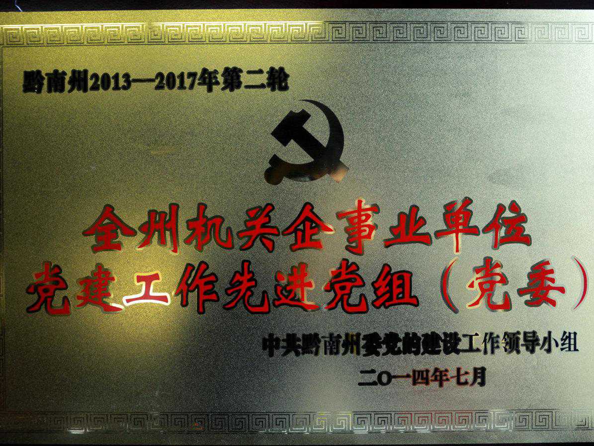 08黔南州党建工作先进党组称号